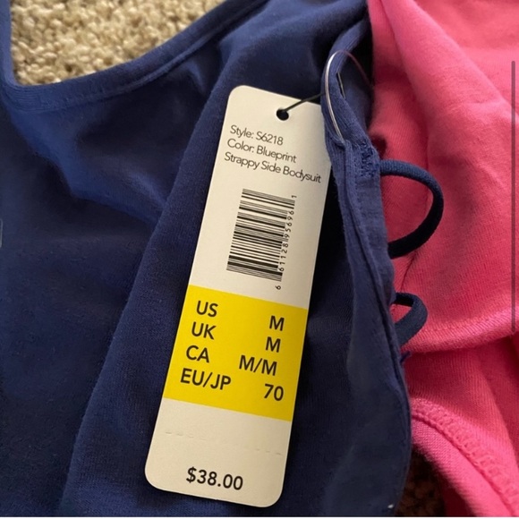 2 Sam Edelman Crisscross Bodysuits M | Pink & Navy Lace-Up One Piece Bundle NWT - Picture 6 of 6